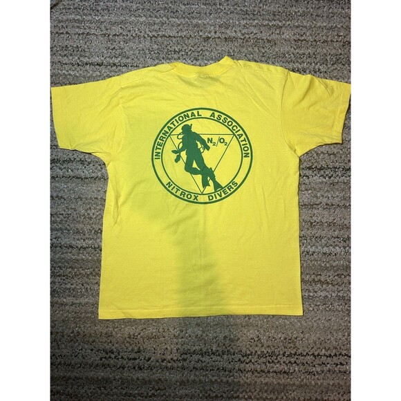 Vintage IAND Agency T Shirt Yellow Double Sided Single Stitched USA Made - Picture 4 of 6